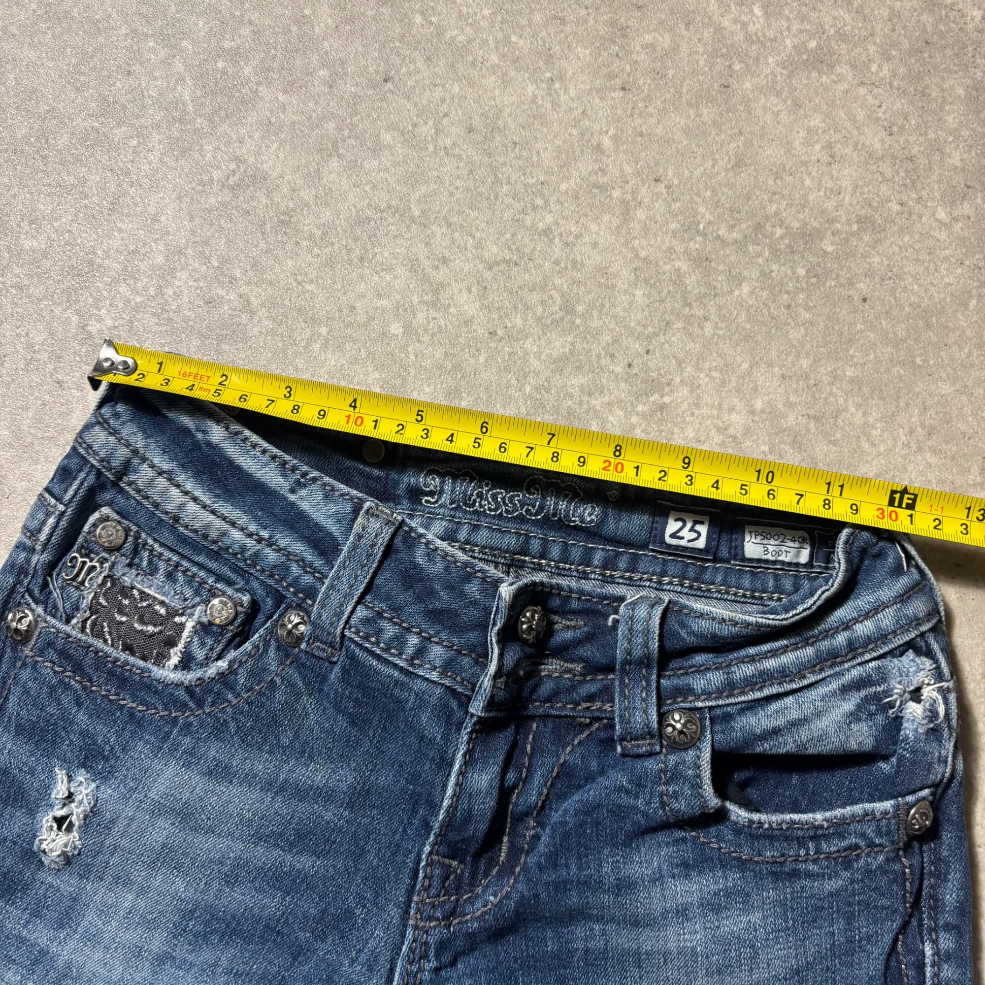 Miss Me Bootcut Jeans W25 / UK 4 / XXS Blue Lace