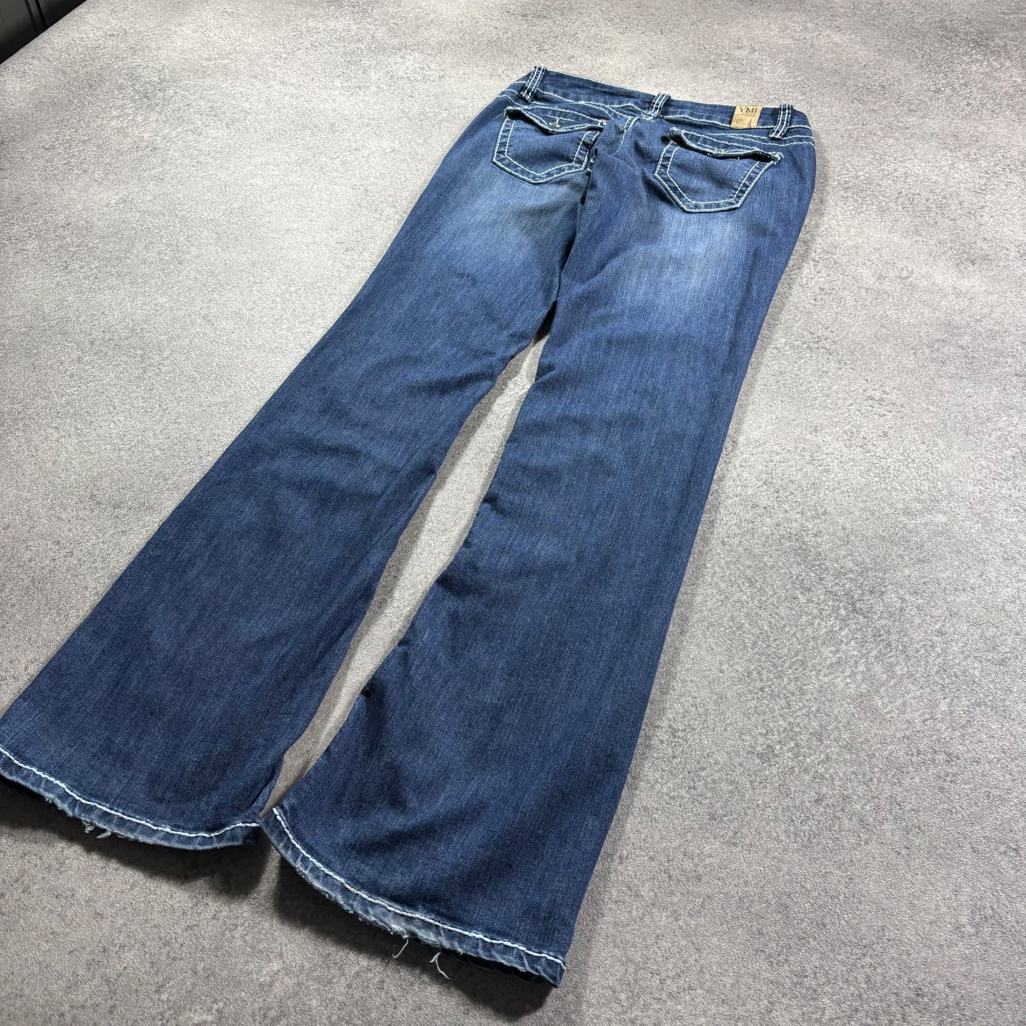 Ymi Jeans Low Rise Flare Jeans UK 10 / S Blue Y2K