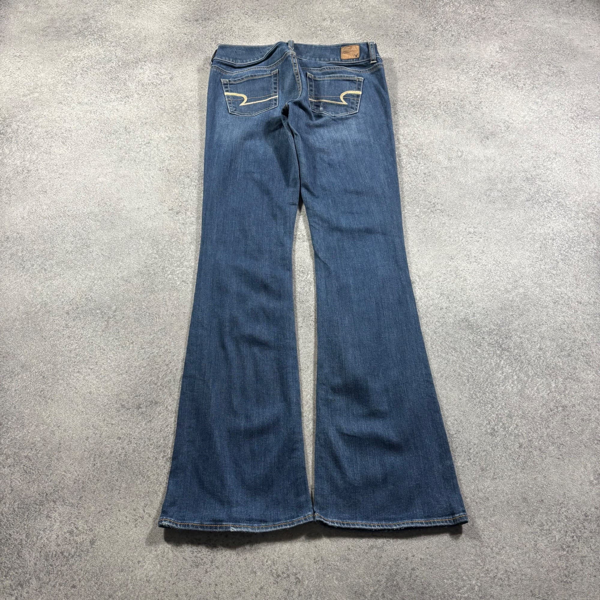 American Eagle Flare Jeans Women's Low Rise Blue Stretch