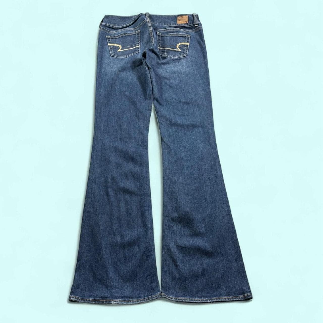 American Eagle Flare Jeans Women's Low Rise Blue Stretch